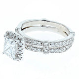 2.46ct/tw princess cut diamond 14K white gold ring