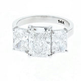 4.67ct/tw 3 stone diamond ring 14k white gold