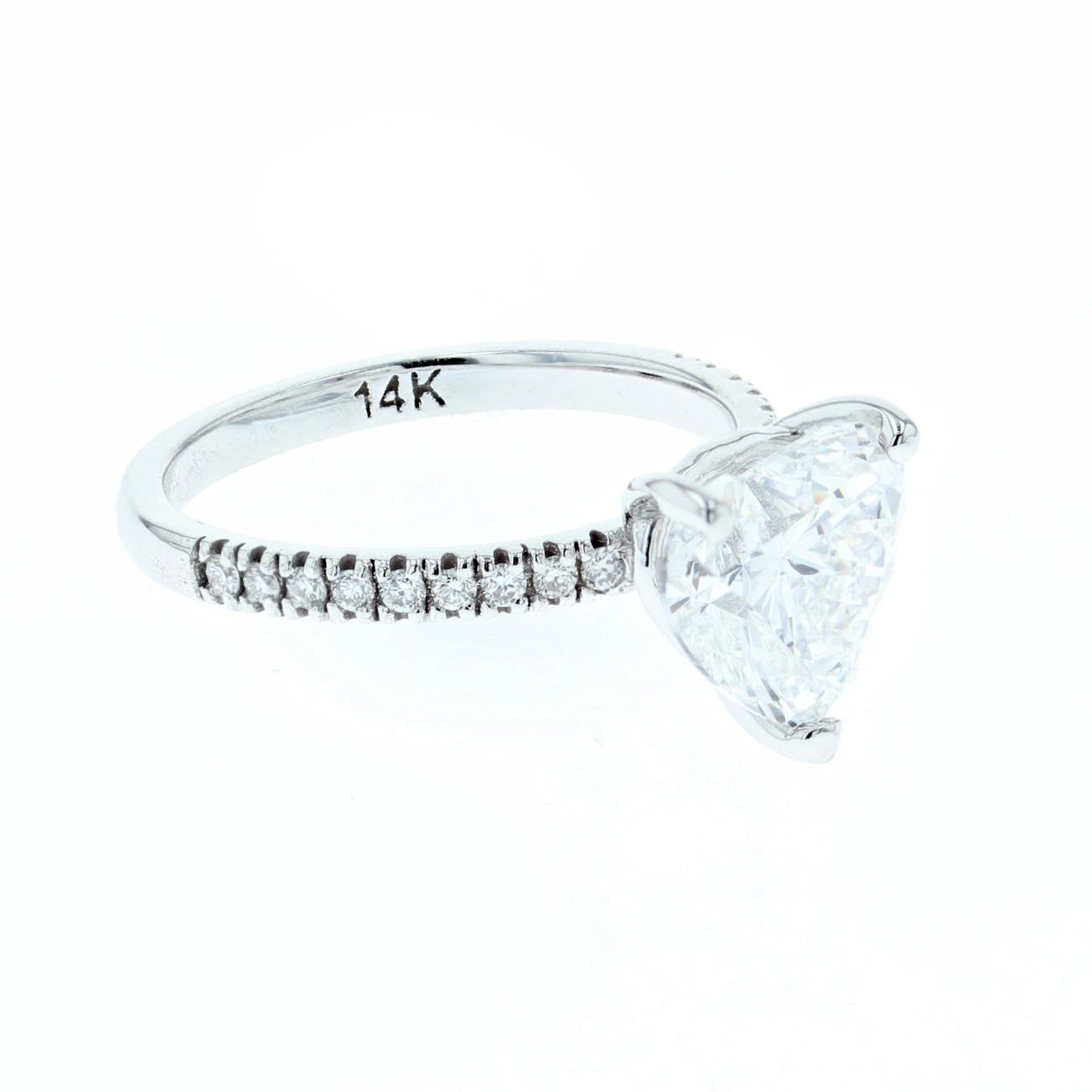 2.55ct heart shape lab diamond engagement ring 14k white gold