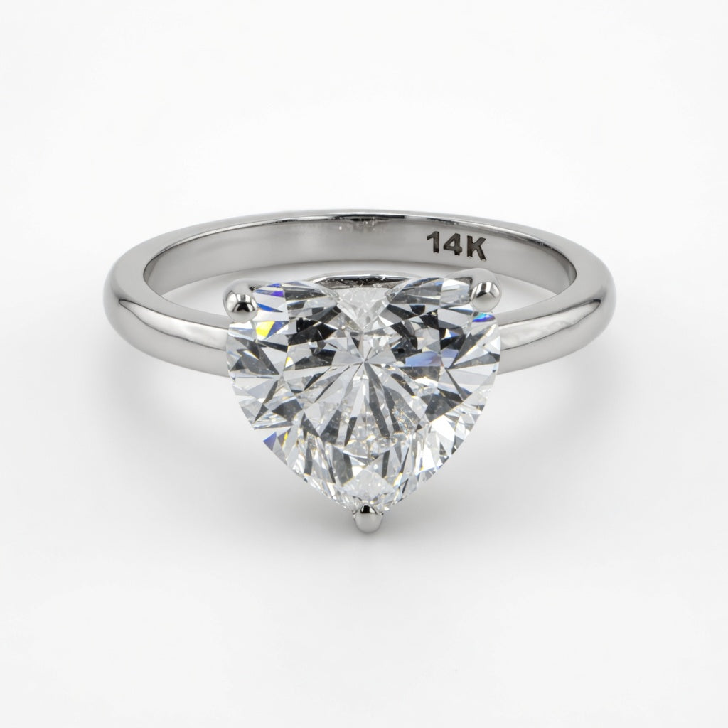2.81 ct heart brilliant lab engagement ring