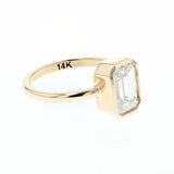 2.01 emerald cut lab diamond 14k yellow gold