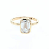 2.01 emerald cut lab diamond 14k yellow gold