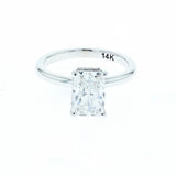 2.01 radiant cut lab grown diamond engagement ring 14k white gold