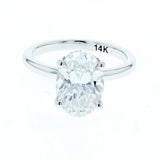 3.04 oval cut lab grown diamond engagement ring 14k white gold