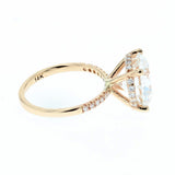 5.5ct lab grown diamond engagement ring 14k yellow gold