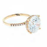 5.5ct lab grown diamond engagement ring 14k yellow gold