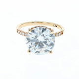 5.5ct lab grown diamond engagement ring 14k yellow gold