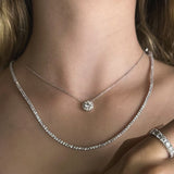 Diamond lab tennis neckalce 14K white gold