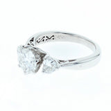 1.1ct brilliant cut diamond platinum engagement ring.