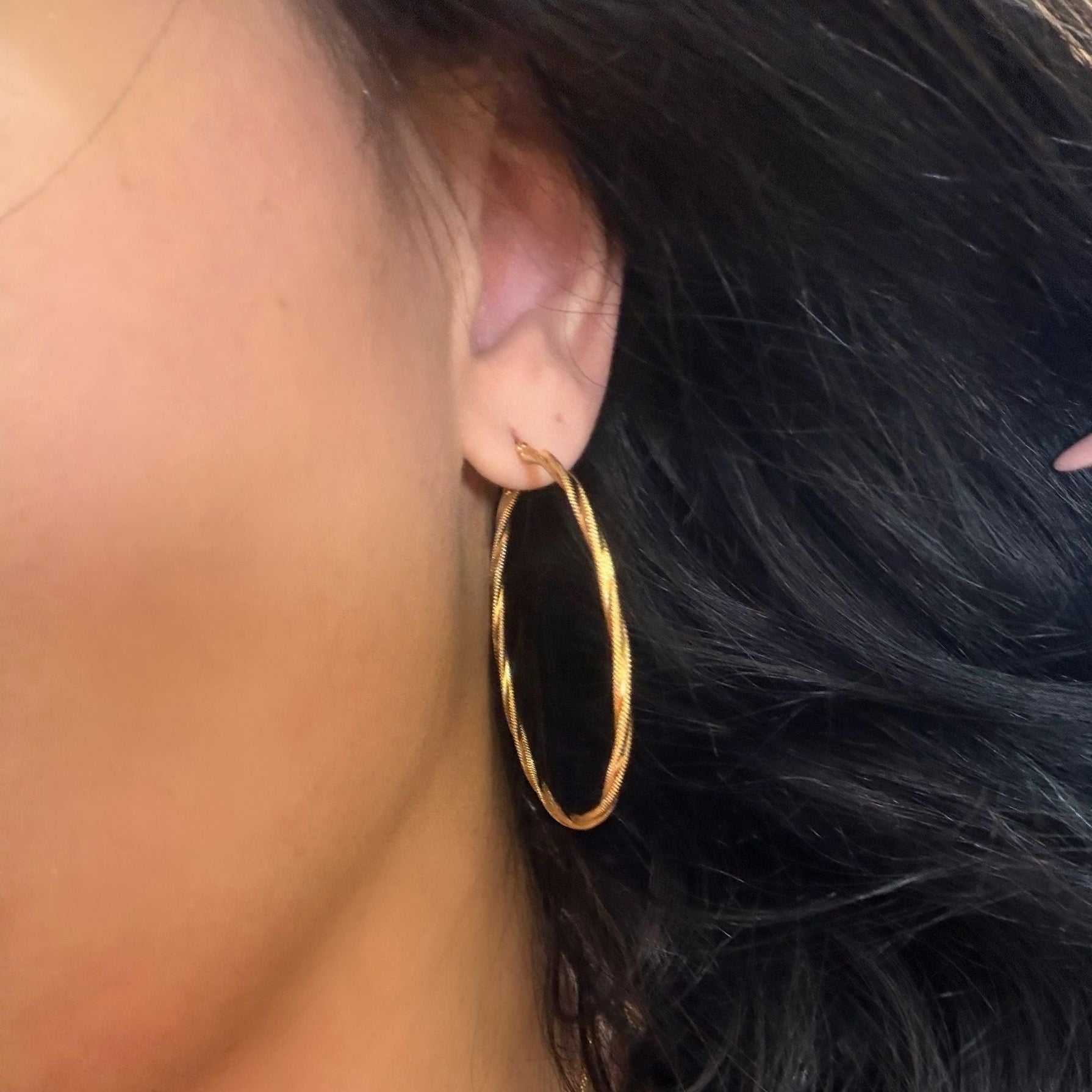 18k yellow gold hoop earrings 50mm