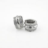 18K white gold diamond huggie earrings