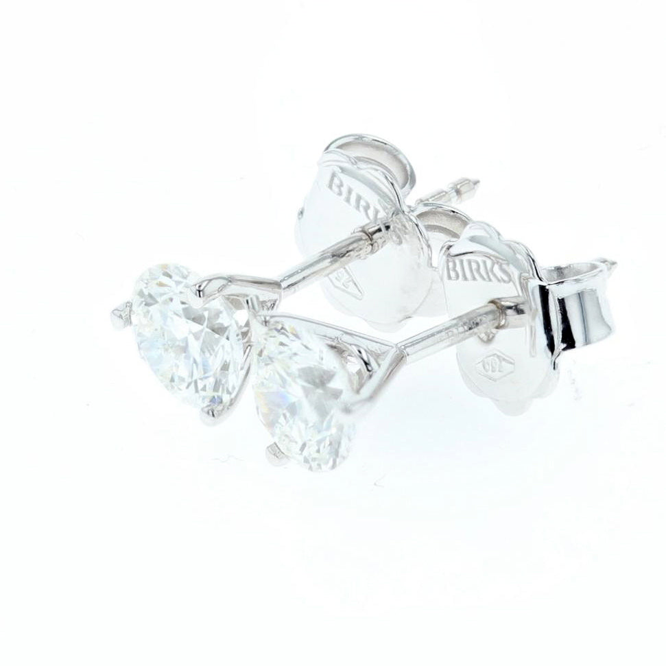 Birks diamond stud earrings 1.24ct/tw 18K