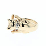10K yellow gold diamond cat ring