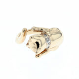 10K yellow gold diamond cat ring