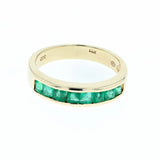 Emerald Channel set wedding band 14K yellow gold