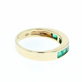Emerald Channel set wedding band 14K yellow gold