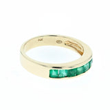 Emerald Channel set wedding band 14K yellow gold