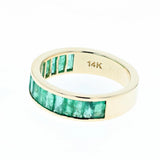 Emerald baguette channel ring 14K yellow gold