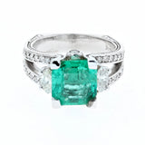 2.8ct emerald and diamond ring 14K