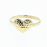 18K yellow gold vintage hollow heart ring