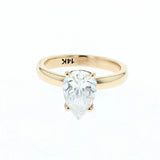2.01ct pear shape lab grown diamond ring 14K yellow gold