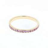14K Yellow gold pink sapphire eternity band stacker