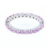 14K white gold pink sapphire eternity band