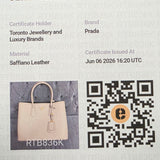 Beige Medium Prada Galleria Saffiano leather tote bag with wallet