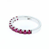 Ruby half eternity band 14K white gold