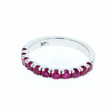 Ruby half eternity band 14K white gold