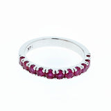Ruby half eternity band 14K white gold