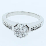 0.60ct/tw diamond cluster engagement ring