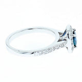 0.75ct cushion blue sapphire halo ring