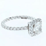 1.15ct cushion cut diamond engagement ring
