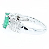 1.63ct oval cut emerald and diamond ring