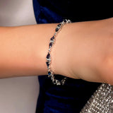 4ct blue sapphire and diamond tennis bracelet