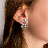 diamond flower cluster earrings