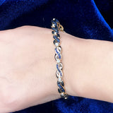 diamond and blue sapphire tennis bracelet