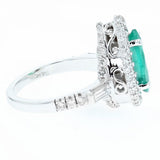 2.25ct pear shape emerald and diamond ring