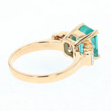 2.55ct Emerald and 0.55ct/tw diamond 14k yellow gold ring