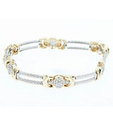 1ct diamond 2-tone twisted wire bracelet