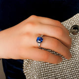 3.34ct sapphire ring and diamond ring