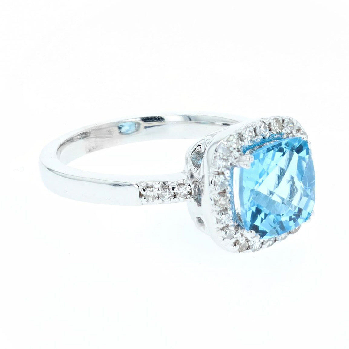 8x8 blue topaz checkerboard and diamond ring
