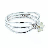 0.74ct/tw diamond engagement ring 14K white gold