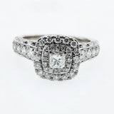 1.35CT/TW Princess cut Diamond Engagement Halo Ring