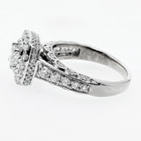 1.35CT/TW Princess cut Diamond Engagement Halo Ring