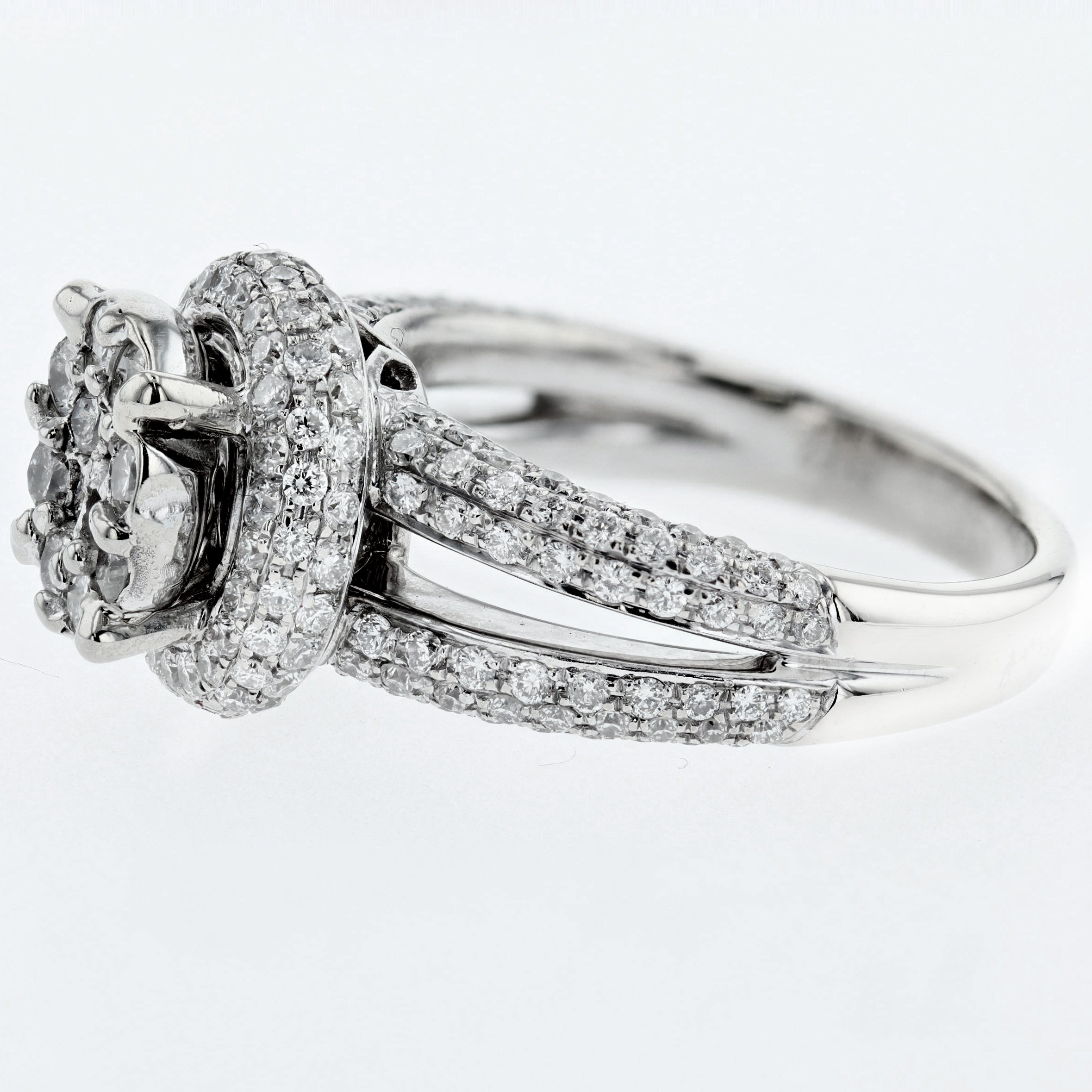 1.50CT/TW Diamond Cluster Halo Ring