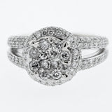 1.50CT/TW Diamond Cluster Halo Ring