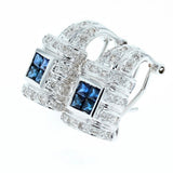 blue sapphire and diamond padlock earrings