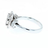 Diamond cluster engagement ring 1ct/tw 14k white gold